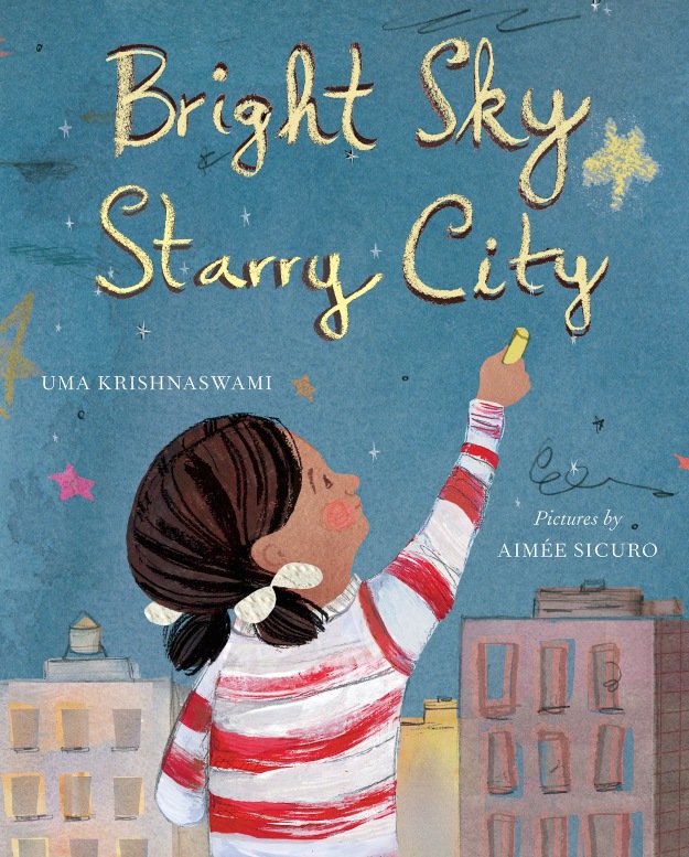 Bright Sky, Starry City © 2015 by Uma Krishnaswami, illustrations © 2015 by Aimée Sicuro. Reproduced with permission of Groundwood Books Limited (http://groundwoodbooks.com) In “Bright Sky, Starry City,” author Uma Krishnaswami delivers both poetic children's fiction and a textbook of sorts, complete with a glossary, recommended readings, and an illustrated afterword that explains the solar system, planetary conjunctions, planetary rings, moons, telescopes, and light pollution.